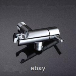 Shiny Chrome Brass Angle Valve Cold For Bidet Sprayer Switch With2m Spring Hose