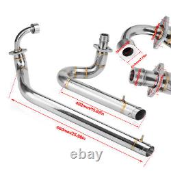 Shortshots Staggered Exhaust Pipes Chrome Fit Yamaha V star 650 XVS650 Dragstar
