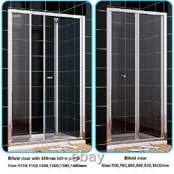 Shower Enclosure Walk In Wet Room Sliding Door Bifold Pivot Hinge Glass Cubicle