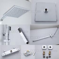 Shower Mixer Twin Head Bar Set Bathroom Thermostatic Exposed Rain Shower UK