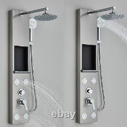 Shower Panel Column Massage Body Tower Round Stainless Steel Shower Head, Nickel