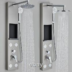 Shower Panel Column Massage Body Tower Round Stainless Steel Shower Head, Nickel