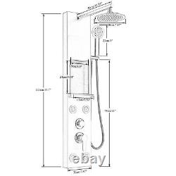 Shower Panel Column Massage Body Tower Round Stainless Steel Shower Head, Nickel