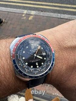 Sicura Globetrotter Vintage Worldtime GMT Watch Good Original Condition