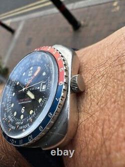 Sicura Globetrotter Vintage Worldtime GMT Watch Good Original Condition