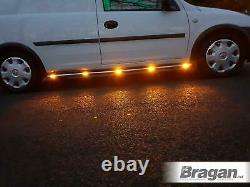 Side Bars + Amber LEDs To Fit Vauxhall Opel Combo C 2001 2011 Stainless Steel