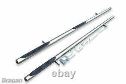 Side Bars For Renault Master LWB 2010+ Chrome Polished Stainless Tube Van Skirts