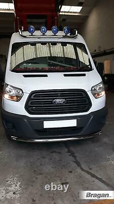 Side Bars + LEDs To Fit Ford Transit MK8 2014+ LWB Stainless Steel Accessories