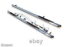 Side Bars + Step Pads For Iveco Daily SWB 2014+ Chrome Polished Stainless Steel