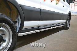 Side Bars To Fit Ford Transit MK8 2014+ LWB Polished Stainless Steel Accessories