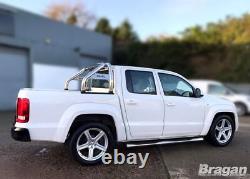 Side Bars + White LEDs For VW Amarok 2010 2016 Stainless Chromed Steel Tubes