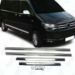 Side Door Protection Strips 5 Pcs S. Steel FITS T5-T6 TRANSPORTER (SWB) 2003-2019