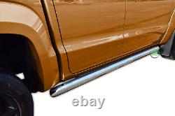 Side protection bars CHROME stainless steel pair for NISSAN NAVARA NP300 2015-up