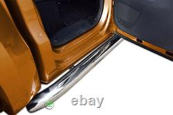 Side protection bars CHROME stainless steel pair for NISSAN NAVARA NP300 2015-up