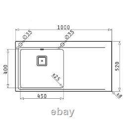 Single Bowl Chrome Stainless Steel Kitchen Sink with Right H BUN/108912002/85942