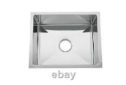 Single chrome polished stainless steel kitchen sink hand laundry trough 550450