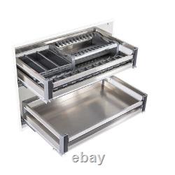 Slide Out Stainless Stee Kitchen Cabinet Base Unit Basket Cupboard Storage Units