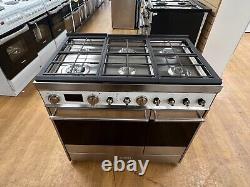 Smeg C92IPX9 Classic 90cm 6 Burners Dual Fuel Range Cooker Stainless Steel