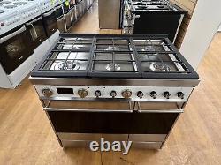 Smeg C92IPX9 Classic 90cm 6 Burners Dual Fuel Range Cooker Stainless Steel