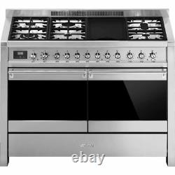 Smeg Opera A4-81 120cm Dual Fuel Range Cooker Stainless Steel