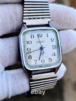 Soviet Raketa Square Watch 19 Jewels Quality Mark USSR Recently Serviced
