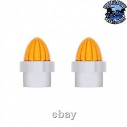 Stainless Bumper Guide Kit With Watermelon Lens Top Amber Lens (Pair) #86068