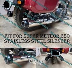 Stainless Steel 304 Exhaust Silencer Fit For Royal Enfield Super Meteor 650