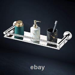 Stainless Steel Chrome Finish Bathroom Kitchen Wall Rack Storage Shelf Shelves