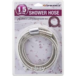 Stainless Steel Chrome Flexible Hose Pipe Washers Bathroom Bath Shower Head 1.5m