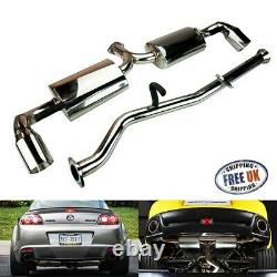 Stainless Steel Chrome Performance Cat Back Exhaust Muffler For 03-12 Mazda RX8
