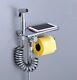 Stainless Steel Chrome Polished Douche Bidet Sprayer Paper Storage Holder Kit