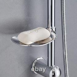 Stainless Steel Dual 2 Mixer Shower Heads Rainfall Rail Hose Riser Kit Valve Set