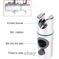 Stainless Steel Dual 2 Mixer Shower Heads Rainfall Rail Hose Riser Kit Valve Set