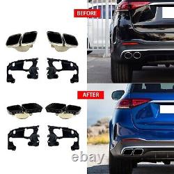 Stainless Steel For Benz GLE Class W167 GLE53 AMG 2020-22 Rear exhaust pipe Tail