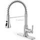 Stainless Steel Kitchen Rotary Sink Faucet Spring Pull Out Telescopic Mixer Taps