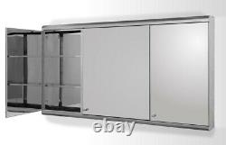 Stainless Steel Pre-assembled Bathroom Storage Cabinet 1000 x 550mm Wall Mounted