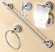 Stainless Steel Robe Hooks Paper Holder Towel Bar Rings Bathroom Accessories Set