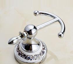 Stainless Steel Robe Hooks Paper Holder Towel Bar Rings Bathroom Accessories Set