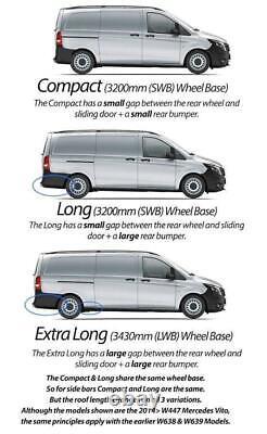 Stainless Steel Roof Rails For Mercedes Vito Viano MWB LWB 14+ Styling Bars Rack