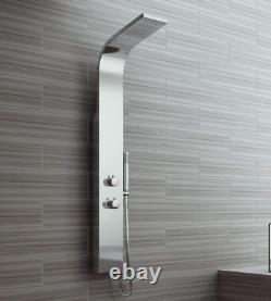 Stainless Steel Shower Column Tower Panel Twin Head 2 Body Jets UK