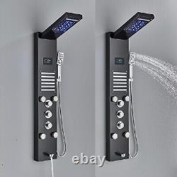 Stainless Steel Shower Panel Tower System with LED Lights 5 in 1 Shower Panel