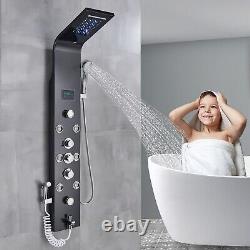 Stainless Steel Shower Panel Tower System with LED Twin Head Temperature Display