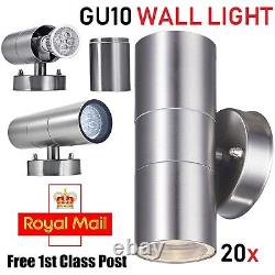Stainless Steel Up Down Wall Light GU10 IP65 Double Outdoor Wall Light Chrome Uk
