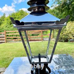 Stainless Steel Victorian Garden Street Post Lamp 60cm Lantern Top Metal Light