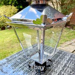 Stainless Steel Victorian Garden Street Post Lamp 60cm Lantern Top Metal Light