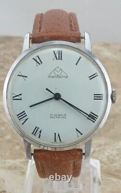 Stunning Retro Swiss Steel Montine 17 Jewel Dress Wrist Watch 1974