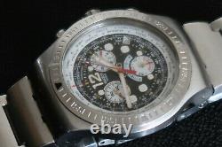 Swatch Get Fly Black Chronograph Watch World Time Stainless Steel Strap Classic