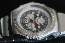 Swatch Get Fly Black Chronograph Watch World Time Stainless Steel Strap Classic