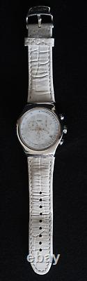 Swatch Irony Yos439 Your Turn White Chronograph Watch Black White Dial A Classic