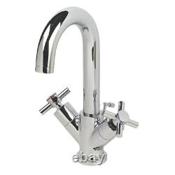 Swirl Minimalist Bathroom Basin Mono Mixer Tap with Pop-Up Waste
